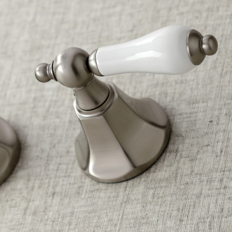 Kingston Brass Metropolitan Two-Handle 3-Hole Wall Mount Roman Tub Faucet, Brushed Nickel