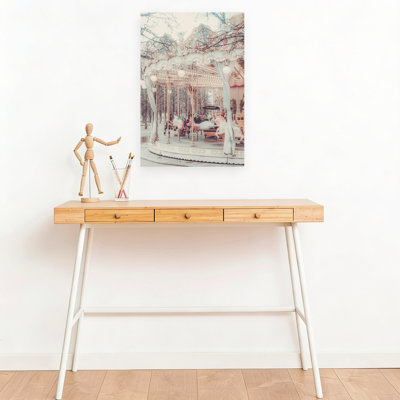 Dreamy Winter Carousel Classic Dreamy Elegant Winter Architecture Wall Art Print