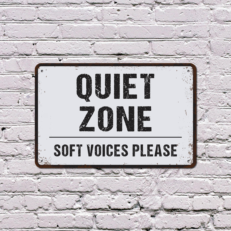 Enseigne en plastique 8 po x 12 po Quiet Zone