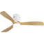 Ventilateur de plafond intelligent de 52 pouces avec lumières, pales en bois massif, moteur à courant continu réversible, télécommande à 6 vitesses pour le salon