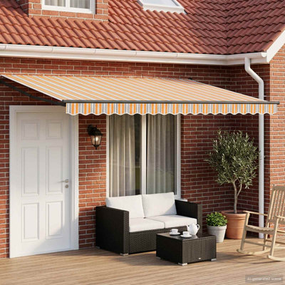 VidaXL 500cm W x 300cm D Polyester Cover Retractable Patio Awning