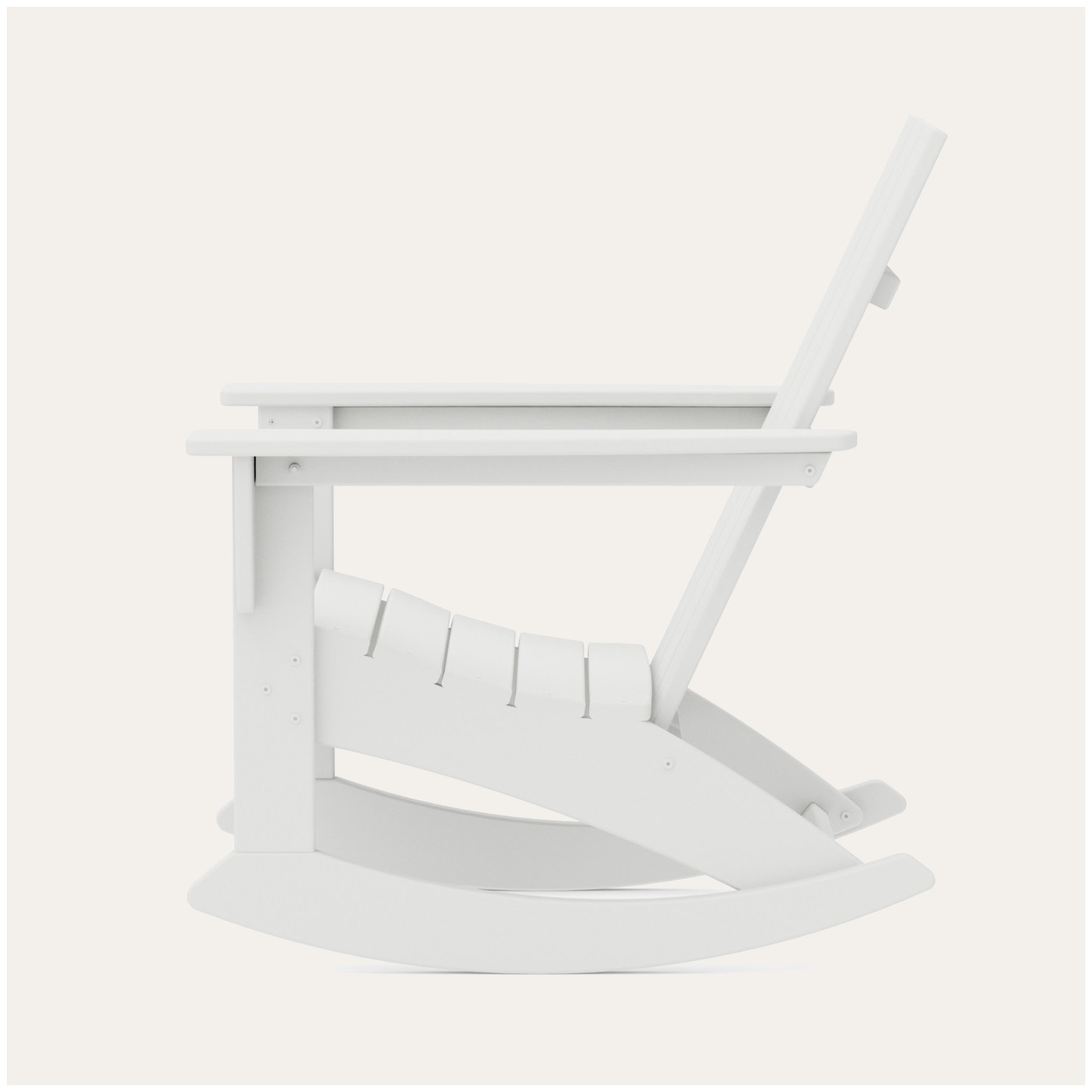 POLYWOOD Modern Adirondack Rocking Chair, White