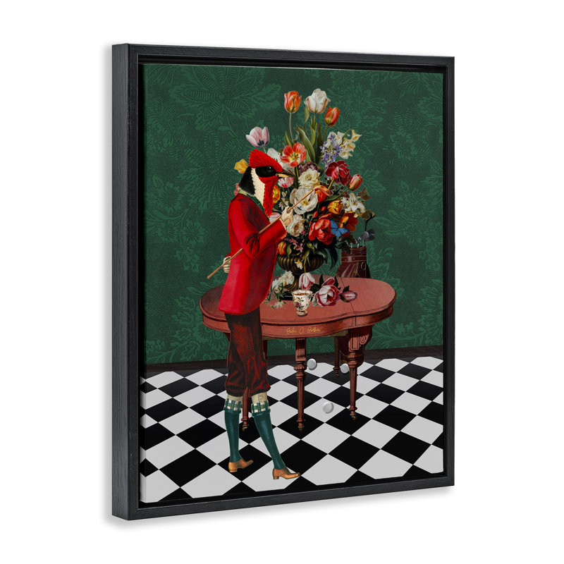 Art mural sur toile flottante de style classique avec personne et fleurs, design par Erika C. Brothers, H 21 po x l 17 po