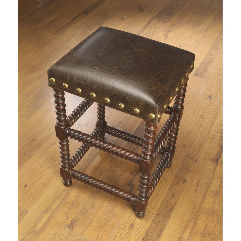 Tabouret de bar 28 po Kimra Bobbin, Teinté pacane, Brun
