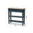 Flora Console Table in French Provincial, One-Drawer, Brown/Blue 29.68'' H X 31.2'' W X 9.82'' D