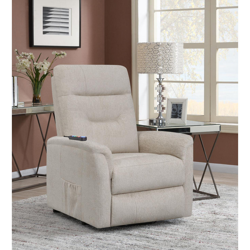 Fauteuil inclinable électrique avec poche de rangement, Beige