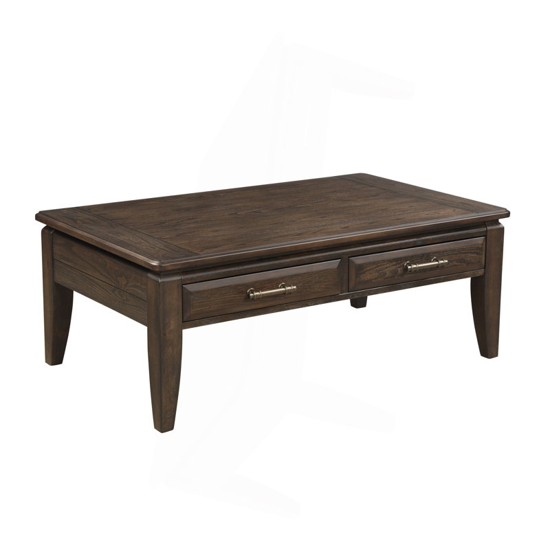 Table basse en acajou avec rangement