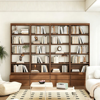 Walnut Modern Solid wood Standard Bookcase