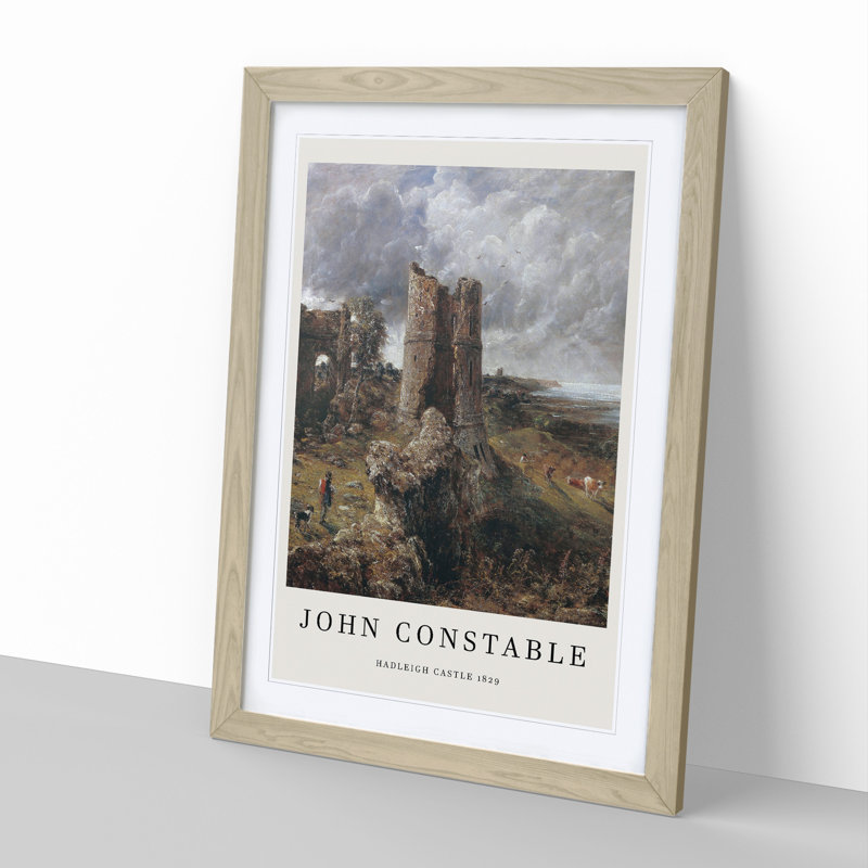 Hadleigh Castle by John Constable - 1 Piece Single Picture Frame Wall Art, 48cm H x 36cm W x 2cm D, Oak Framed