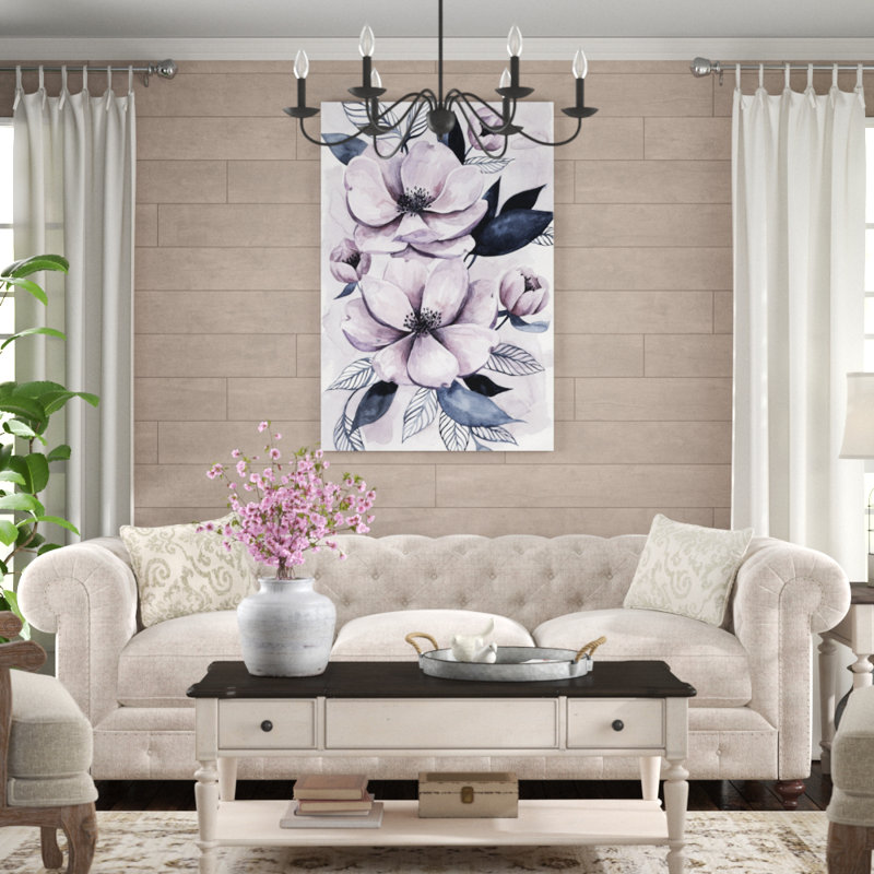 Lavender Burst I by Grace Popp - Wrapped Canvas Painting Print, 122cm H x 81cm W, Black Floater Framed
