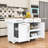 Rolling Kitchen Island with Drop Leaf, Pull-Out Organizers, Charging Ports and Trash Can Cabinet-307225795