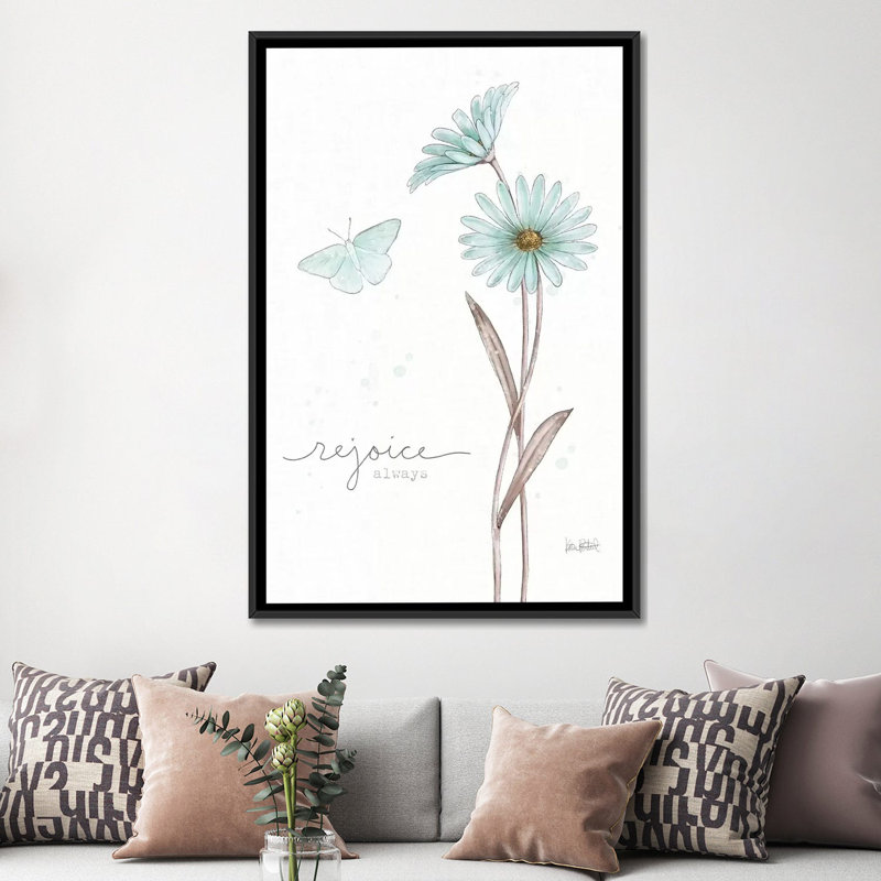 « bits of blue v », reproduction sur toile tendue, H 26 po x l 18 po x P 1,5 po, Toile avec cadre noir, Pas de tapis