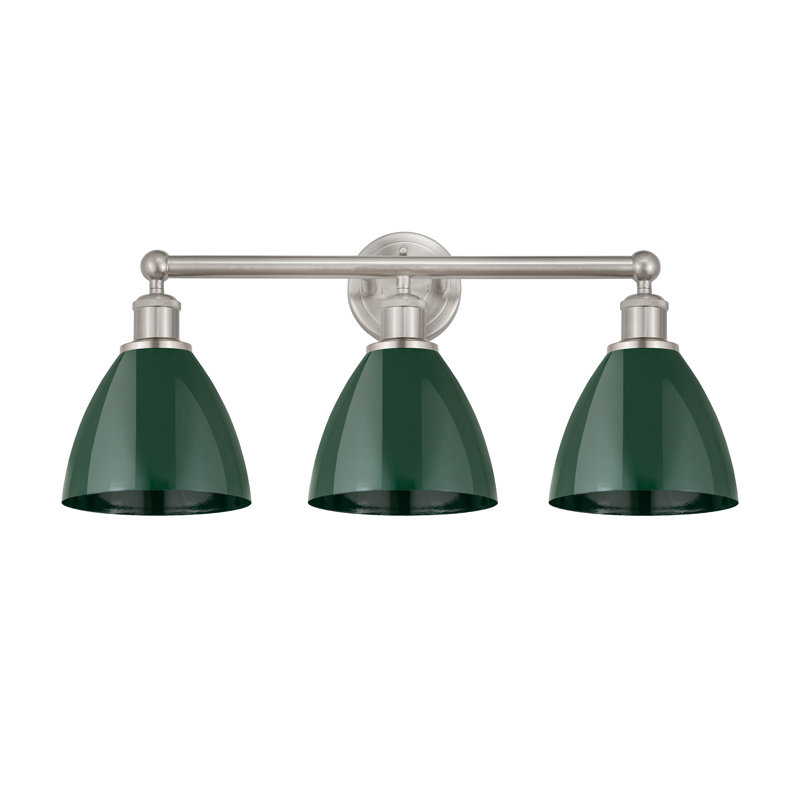 Éclairage pour meuble-lavabo 3 lumières Arpita, Vert, Nickel satiné