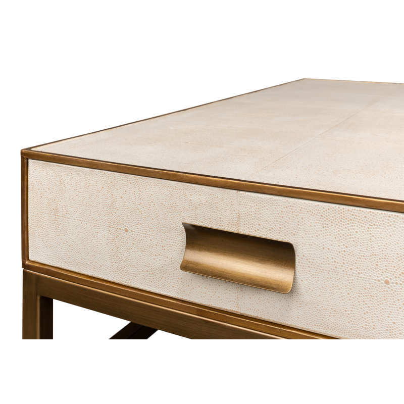 Shagreen Coffee Table, White