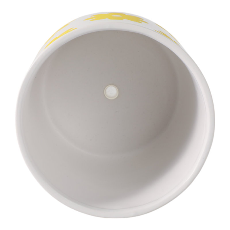 Sagebrook Home 6" Flower Power Planter, Black/White, White Yellow