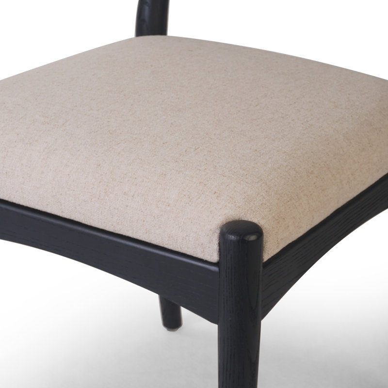 Haddon Dining Chair-Light Natural Rush, Black