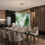 Lustre 12 lumières DEL avec branches en cristal