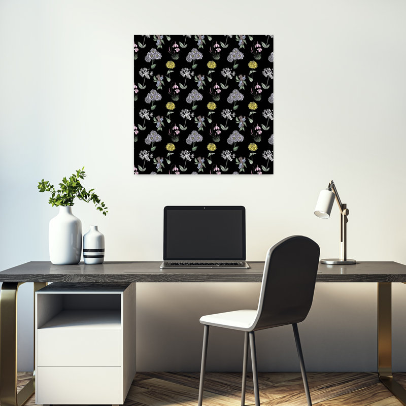 Art contemporain, art floral naturel, H 18 po x l 18 po