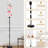 PeeNoke 68.5" Standing Floor Lamp Cherry Seamless Checkered Cherries Pink Checkered Dimmable Metal Pole Lamp with Linen Lampshade LED Bulb Included
