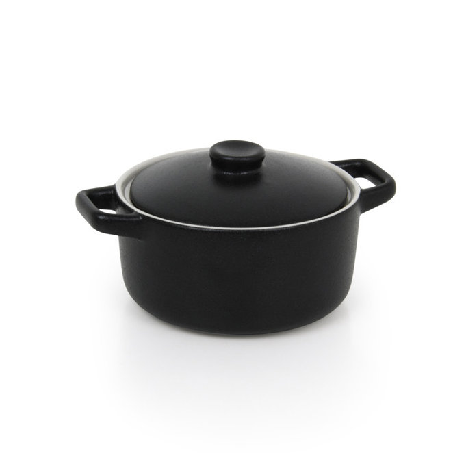 Vaisselle ronde avec couvercle Front Of The House Kiln®, Noir