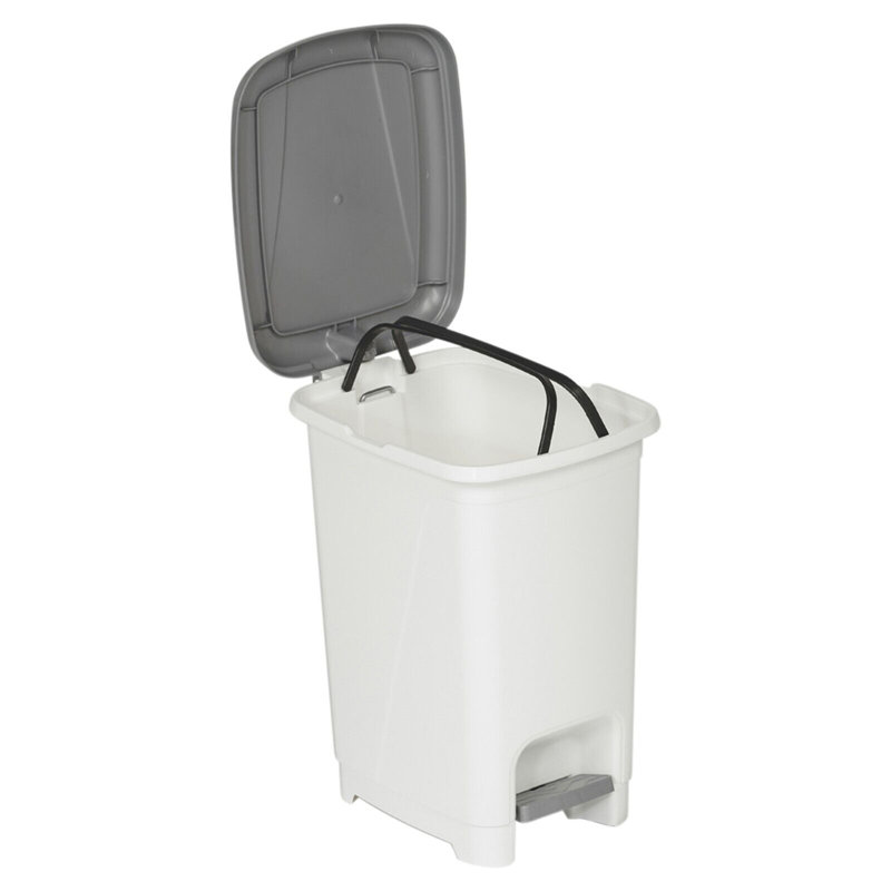 Hellie Plastic Pedal Bin Recycling Bin - 2.11L, White