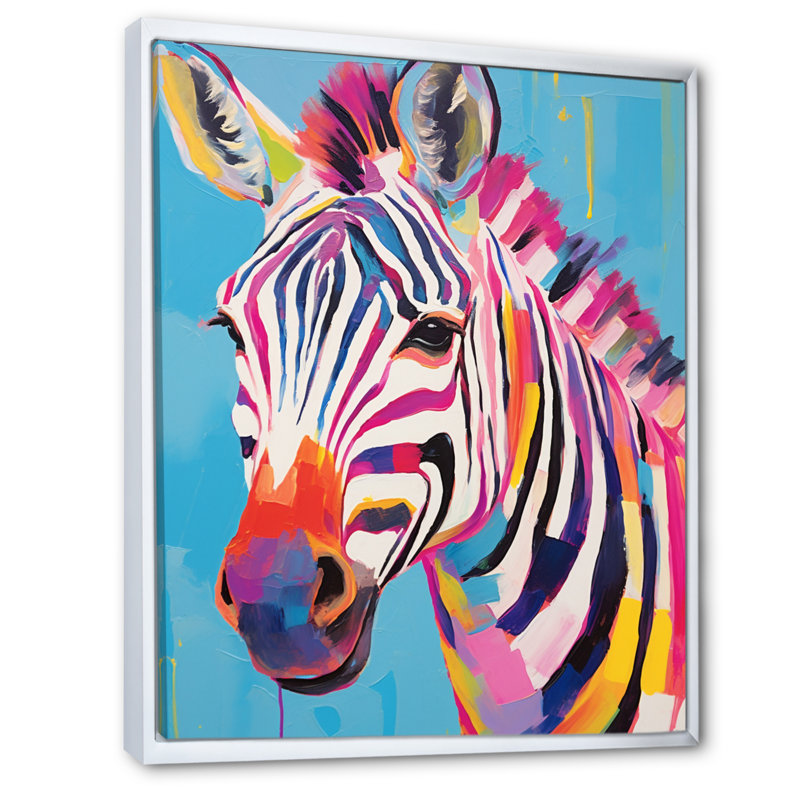 Rayures expressionnistes colorées et zébrées II, Blanc, H 32 po x l 24 po x P 1 po
