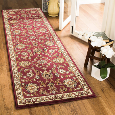 Tapis rouge classique 31 po Motif large en polypropylène large de 87 po de profondeur et confort pour des couleurs invitantes