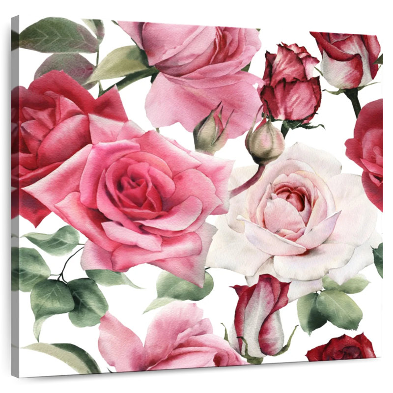 Harnek roses en fleurs, H 20 po x l 20 po