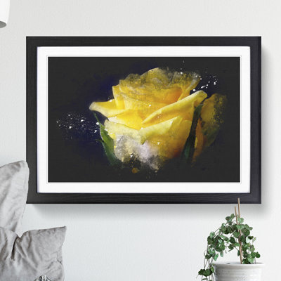 Yellow Rose Flower Vol.1 Paint Splash - Picture Frame Graphic Art