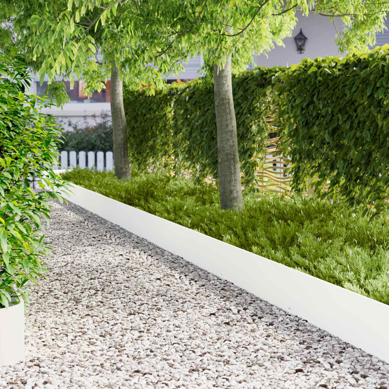 103 cm W Steel Lawn Edging Fencing, 30cm H x 103cm W, White