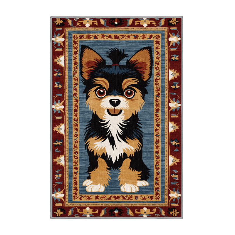 Washable Russian Toy Dogs Area Rug, Rectangle 8' x 10'