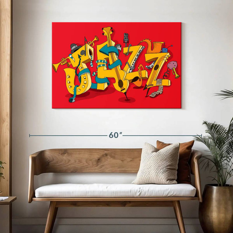 Caricature de Abarca, typographie jazz, H 30 po x l 45 po