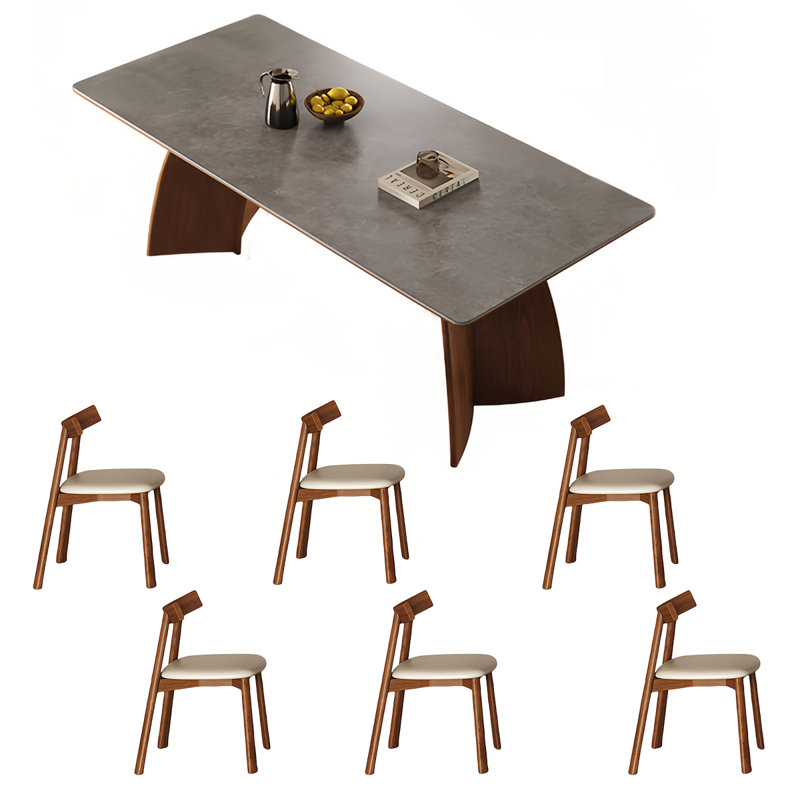 Ensemble de table de salle à manger rectangulaire et chaises, H 29,52 po x L 70,86 po x l 31,49 po