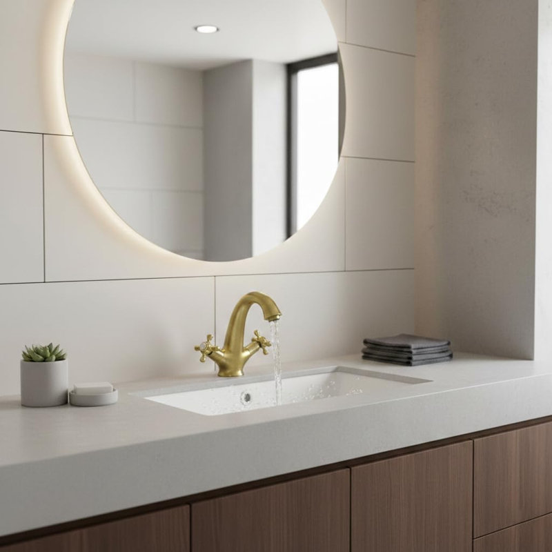 Clever With Antigona Mono Basin Mixer Tap 125mm Bronze - Traditional Cross Handle, Solid Brass Bathroom Fitting