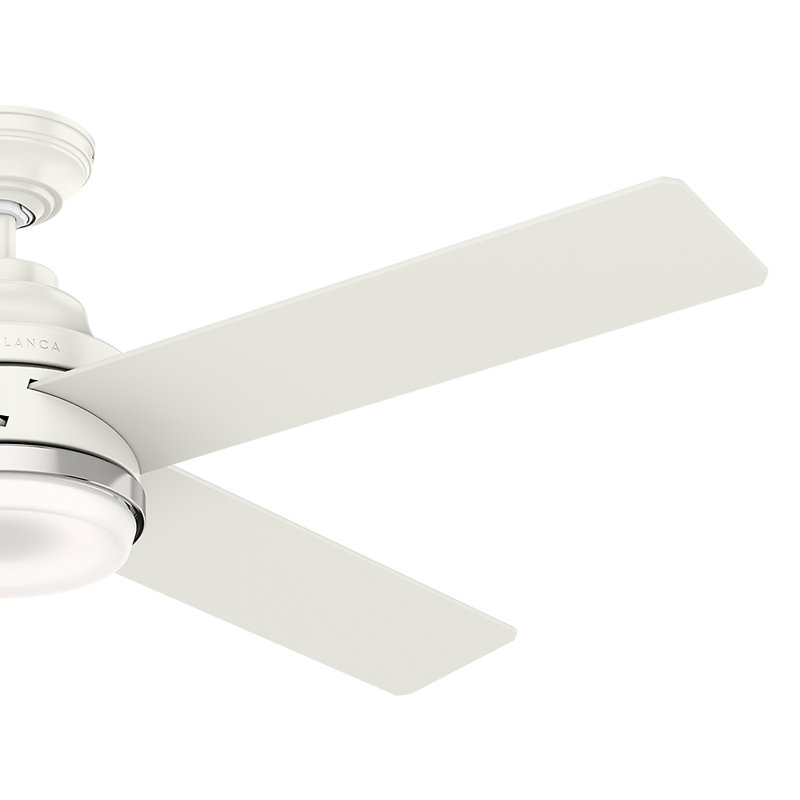 54" Daphne 4 - Blade LED Standard Ceiling Fan with Wall Control and Light Kit Included, Fresh White