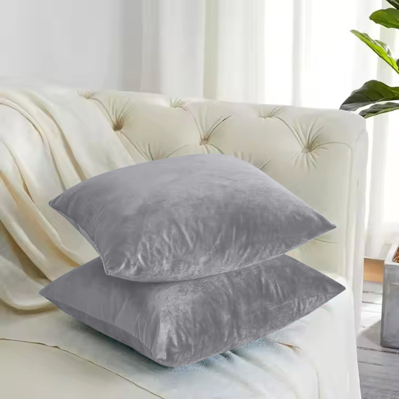 Elegant Velvet Cushion cover Home Décor–for Sofa, couch, bed, living room, Silver