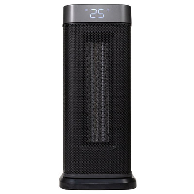 Russell Hobbs Rhcth2002g 2kw Oscillating Ceramic Heater W/digital Display In Black And Gold, Square Design