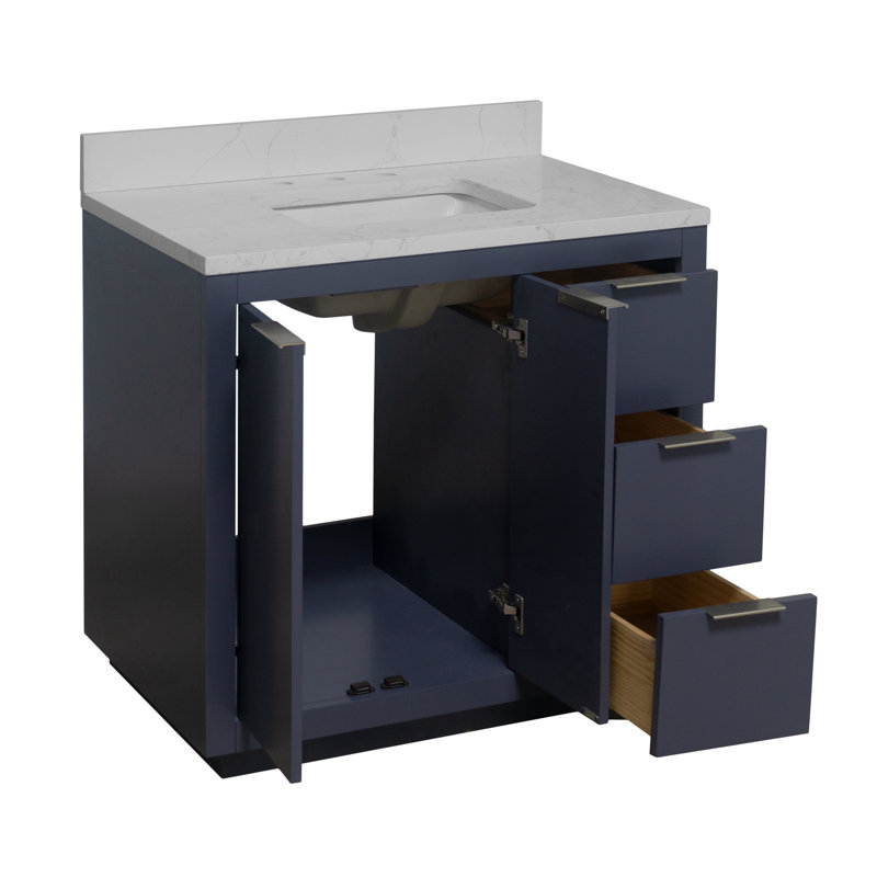 Ensemble de meuble-lavabo simple 36 po Anastazia, Gris marine