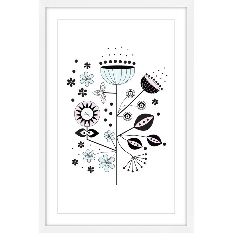 « floral geometry » par katarina snygg, reproduction d’art encadrée, H 45 po x l 30 po x P 1,5 po