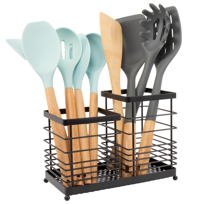 Metal Rectangle Utensil Crock