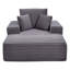 Chaise longue, chaise longue sans dossier de 54 po, chaise de lecture rembourrée surdimensionnée avec coussins décoratifs et accoudoirs, canapé-lit à assise profonde pour salon, chambre à coucher, gris