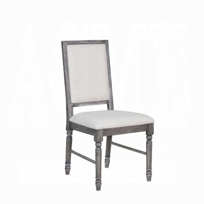 Ensemble de 2 chaises d'appoint Classic au fini gris, siège et dossier rembourrés pour une expérience culinaire confortable