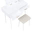 Commode de coiffeuse blanche et tabouret avec 4 tiroirs, miroir à DEL pour la chambre à coucher, finition moderne, Smart Touch-131095113