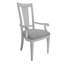 Chaise avec accoudoirs de salle à manger Tatum (ensemble de 2), lin gris clair et finition blanche patinée