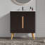 Meuble-lavabo autoportant 30 po Quincy avec texture rayée et portes à fermeture en douceur