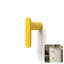 Bouton d'armoire en forme de L de style Mid-Century moderne en aluminium massif (jaune) par ROUS Hardware -111448832-119559193
