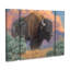 Ensemble de 3 panneaux muraux - Jeff Hoff «After the Storm Bison», art mural sur toile pour le salon, la chambre à coucher ou le bureau 