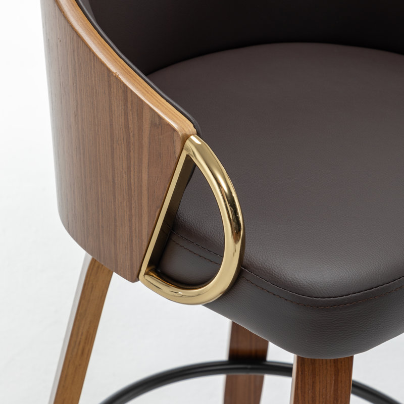 Tabouret pivotant Mahtab, Marron foncé, Tabouret de bar (siège d'une hauteur de 30 po)