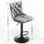 Confortable, gris, siège réglable de 25 à 33 pouces, base 17,7, rivets martelés à la main pour la salle à manger, tabourets de bar Modern Home, velours gris, hauteur du siège 25 à 33, dossier, de 2-121093824