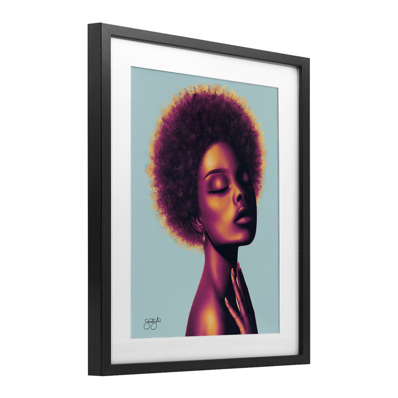 Blue Maya Portrait, reproduction encadrée sous verre, conception de Sierra Siler, H 21 po x l 17 po, Cadre noir minuit